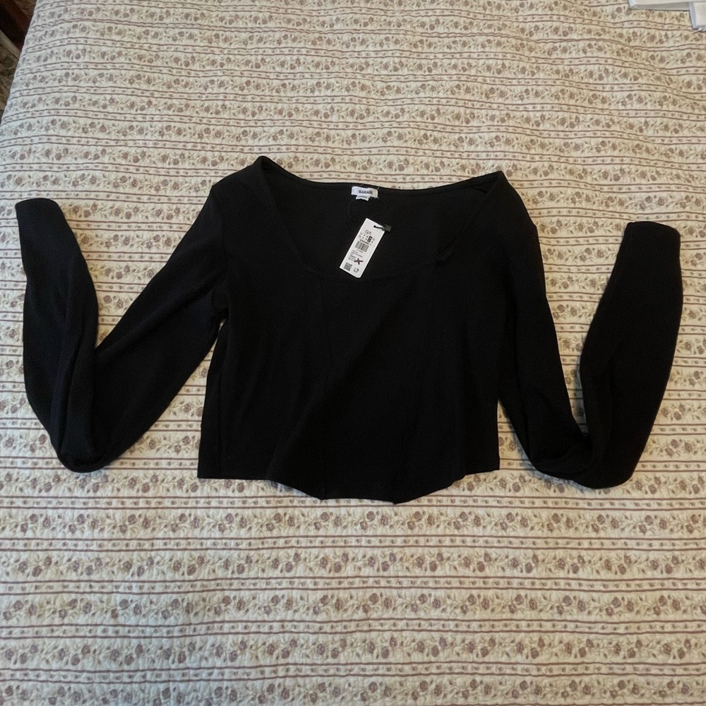 GARAGE | Black long sleeve crop top US L
